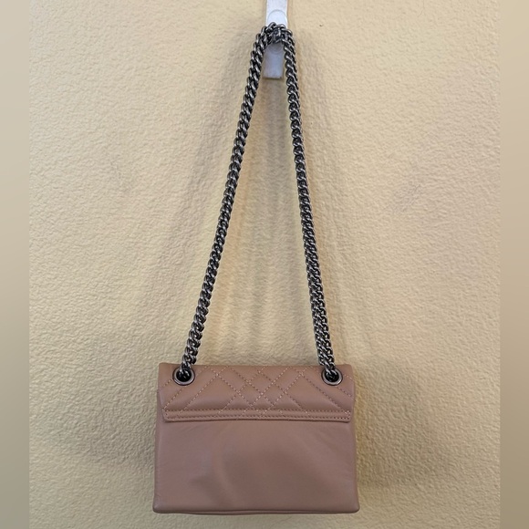 Kurt Geiger Tan “Brixton” Mini Quilted Leather Crossbody Bag Excellent Condition - Picture 6 of 8